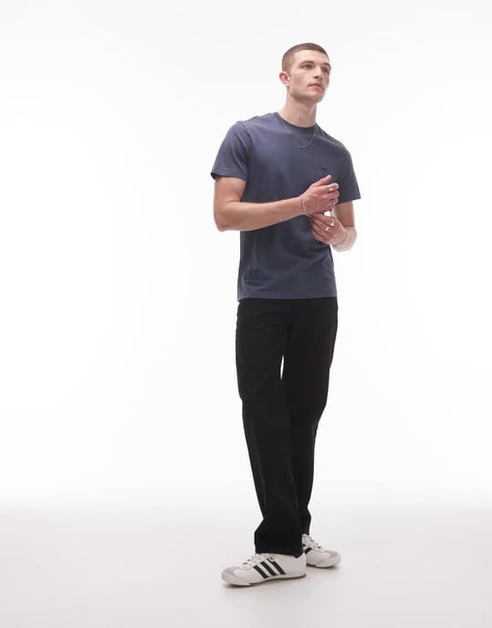 Lacoste t-shirt in blue overdye - Image 3