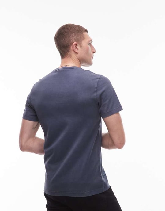 Lacoste t-shirt in blue overdye - Image 4
