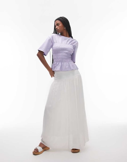 & Other Stories topp med ruched korsett-detalj i lila - Image 2