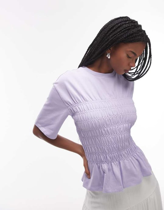 & Other Stories topp med ruched korsett-detalj i lila - Image 4