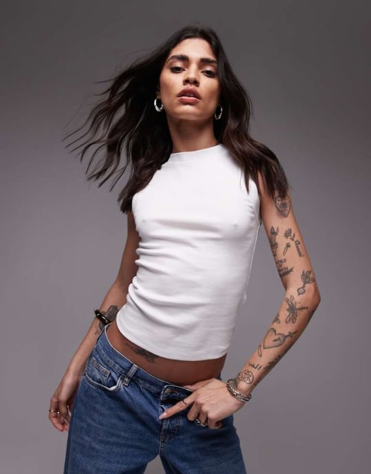 Topshop slim tank i vitt - Image 1