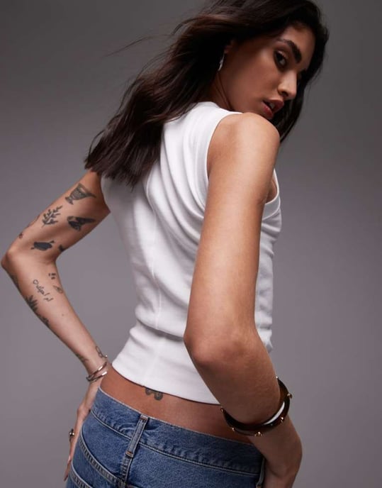 Topshop slim tank i vitt - Image 4