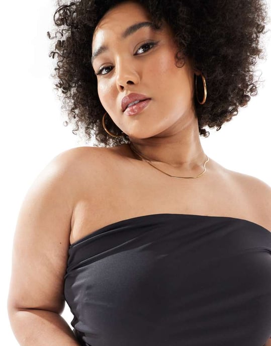 ONLY Curve bandeau topp i svart - Image 3