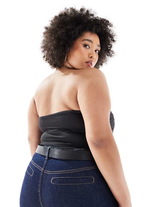 ONLY Curve bandeau topp i svart - Image 4