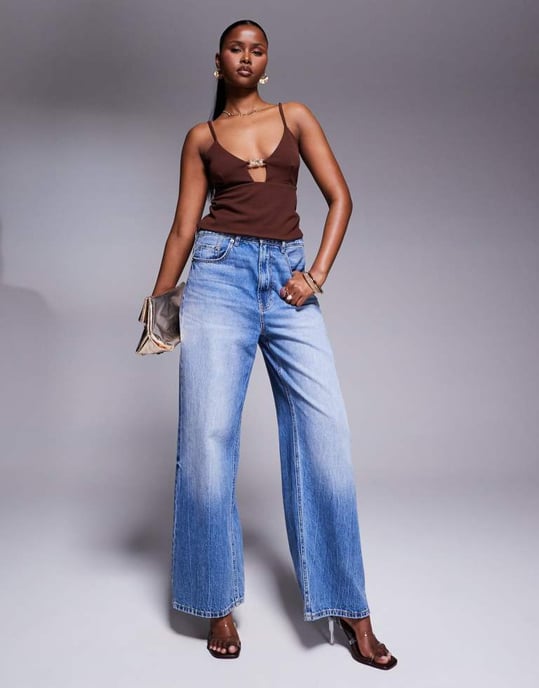 ASOS DESIGN bygel-top med guldfinish i brunt - Image 2