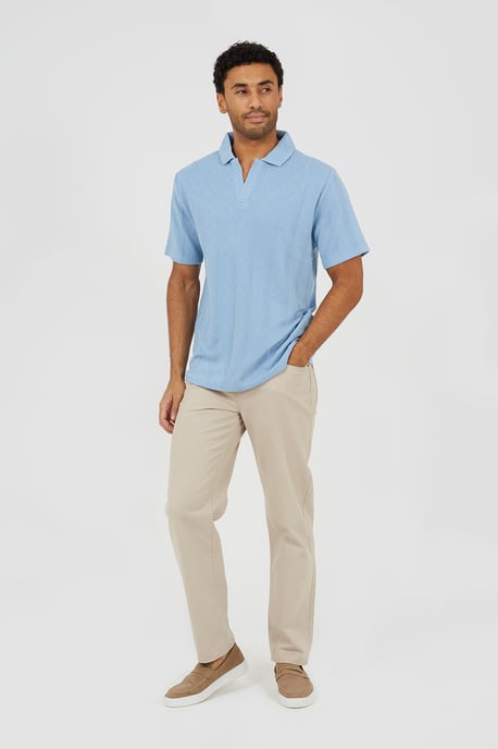 Wavy Stripe Revere Collar Short Sleeve Shirt - Image 3