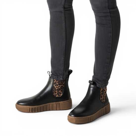Tamaris svarta läderstövlar i Chelsea ankelboots - 25403-43 - Image 6