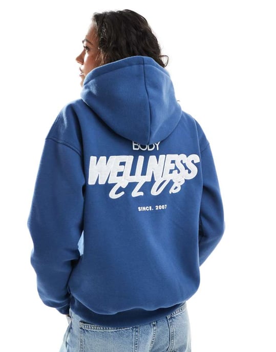 Cotton On plush premium wellness hoodie in navy - Image 2