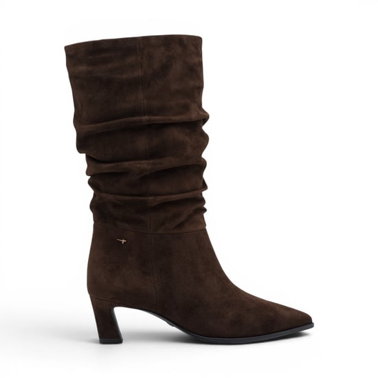Tamaris damkängor med mocca brun mocka och långa klackar med klack på mitten av vaden - 25308-47 - Image 1