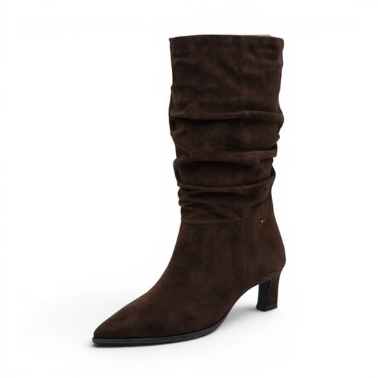 Tamaris damkängor med mocca brun mocka och långa klackar med klack på mitten av vaden - 25308-47 - Image 4