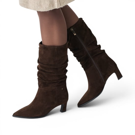 Tamaris damkängor med mocca brun mocka och långa klackar med klack på mitten av vaden - 25308-47 - Image 6