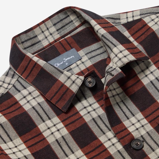 Oliver Sweeney Brushed Cotton Check Overshirt - Image 4