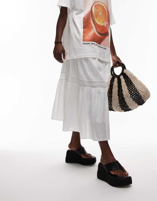 Topshop Heidi tårem sandal med kilklack i svart - Image 3