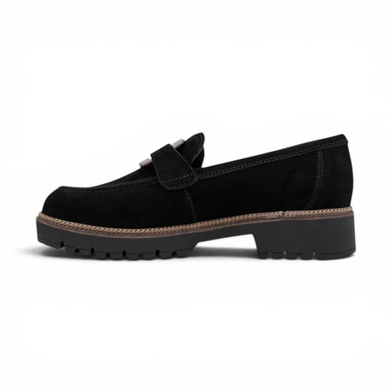 Tamaris dames zwarte suède leren loafer casual schoenen - 24722-43 - Image 3