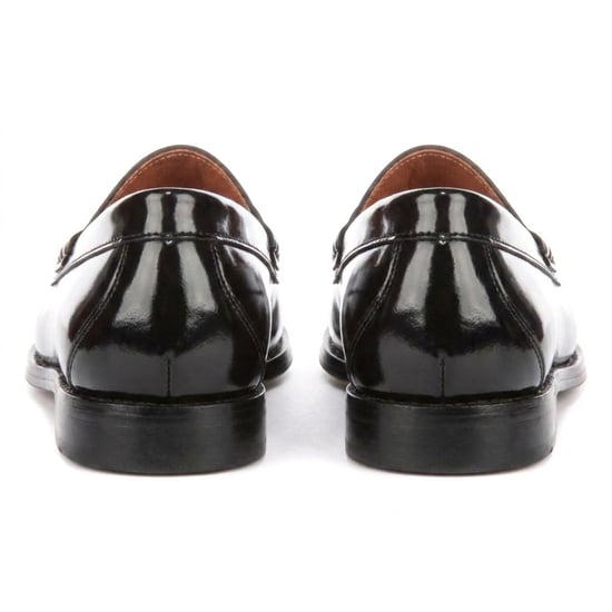 Justin Reess Zwarte Leren Penny Gepolijste Loafers Schoenen voor mannen - Joseph - Image 4
