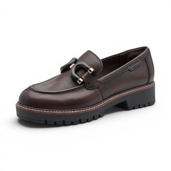 Tamaris Women's Brown Leather Loafer Comfort Shoes - 24740-47 - Image 4