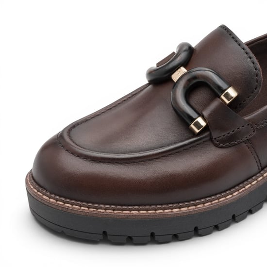 Tamaris Women's Brown Leather Loafer Comfort Shoes - 24740-47 - Image 5
