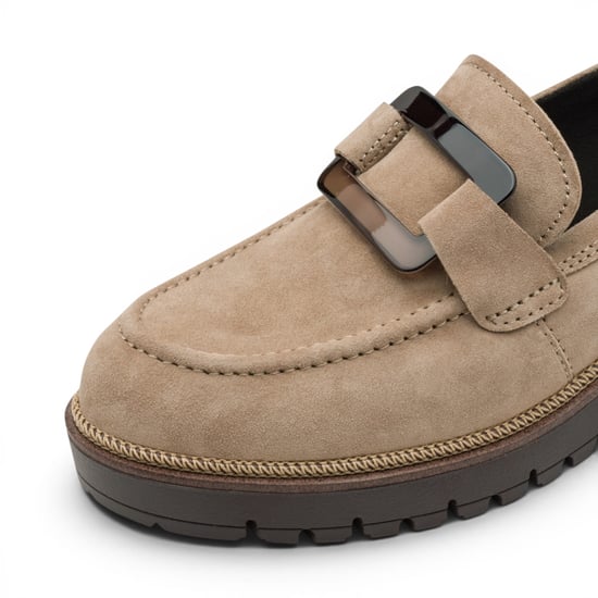 Tamaris Women's Beige Suede Leather Loafer Casual Shoes - 24722-43 - Image 5