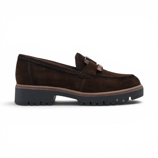 Tamaris dames bruine suède leren loafer casual schoenen - 24722-43 - Image 1