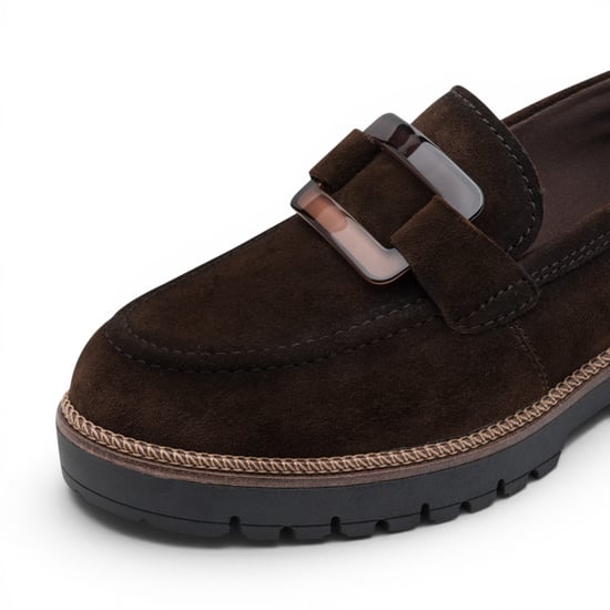 Tamaris dames bruine suède leren loafer casual schoenen - 24722-43 - Image 5