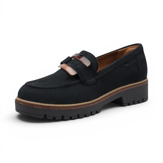 Tamaris Women's Blue Suede Leather Loafer Casual Shoes - 24722-43 - Image 4