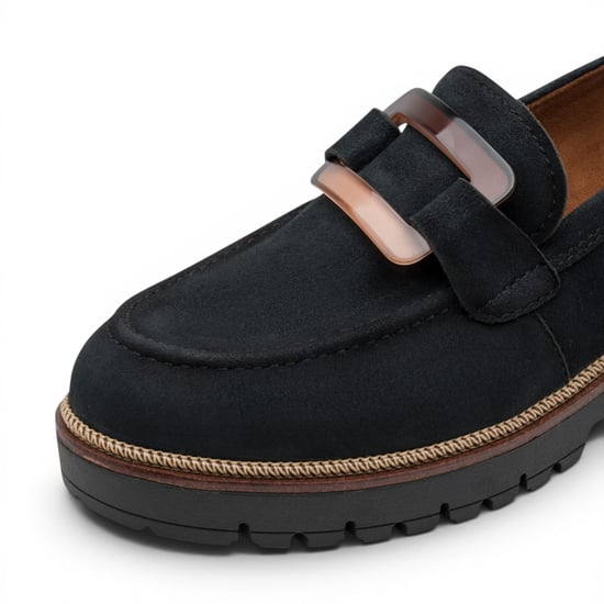 Tamaris Women's Blue Suede Leather Loafer Casual Shoes - 24722-43 - Image 5