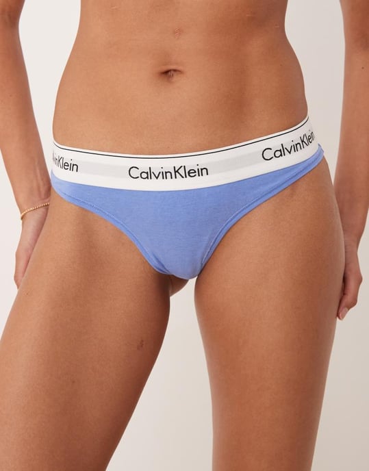 Calvin Klein Modern Cotton thong in cornflower blue - Image 3