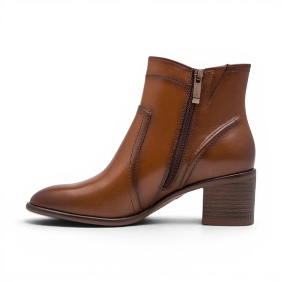 Tamaris damkängor i brun beige läderklack - 25313-47 - Image 3