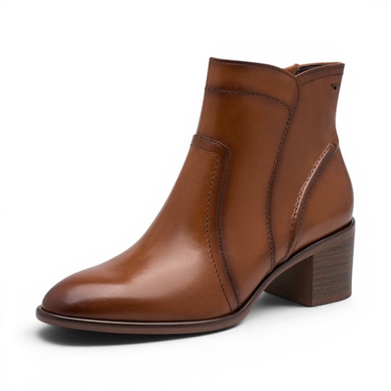 Tamaris damkängor i brun beige läderklack - 25313-47 - Image 4