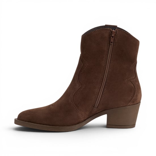 Tamaris Women’s Brown Suede Leather Cowboy Western Ankle Boots - 25702-41 - Image 3