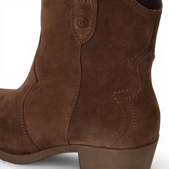Tamaris Women’s Brown Suede Leather Cowboy Western Ankle Boots - 25702-41 - Image 6