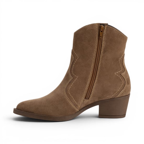 Tamaris dames Camel Brown Suede Leren Cowboy Western Enkellaarzen - 25702-41 - Image 3