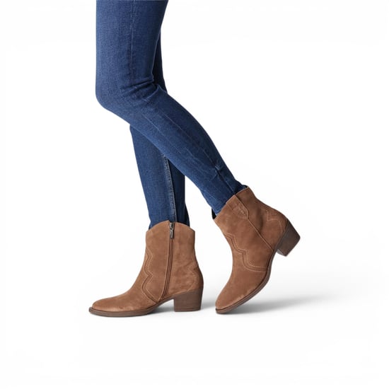 Tamaris dames Camel Brown Suede Leren Cowboy Western Enkellaarzen - 25702-41 - Image 5