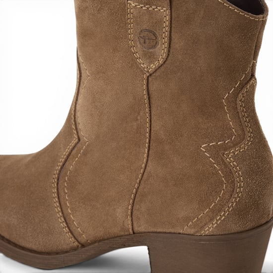 Tamaris dames Camel Brown Suede Leren Cowboy Western Enkellaarzen - 25702-41 - Image 6