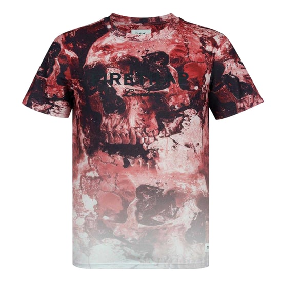 Firetrap Mens Sub All-Over Print T-Shirt (Burgundy) - Image 1
