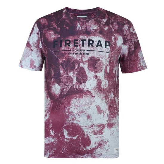Firetrap Mens Sub All-Over Print T-Shirt (Dark Burgundy) - Image 1