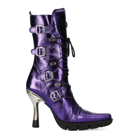 New Rock dames paarse leren gotische hoge hakken laarzen - M-9373-C16 - Image 4