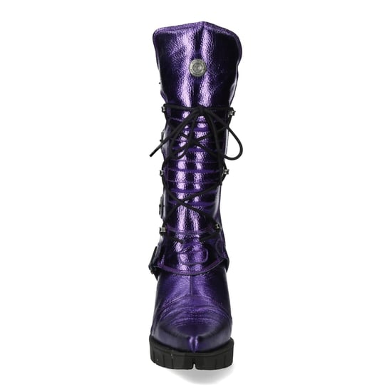 New Rock dames paarse leren gotische hoge hakken laarzen - M-9373-C16 - Image 5