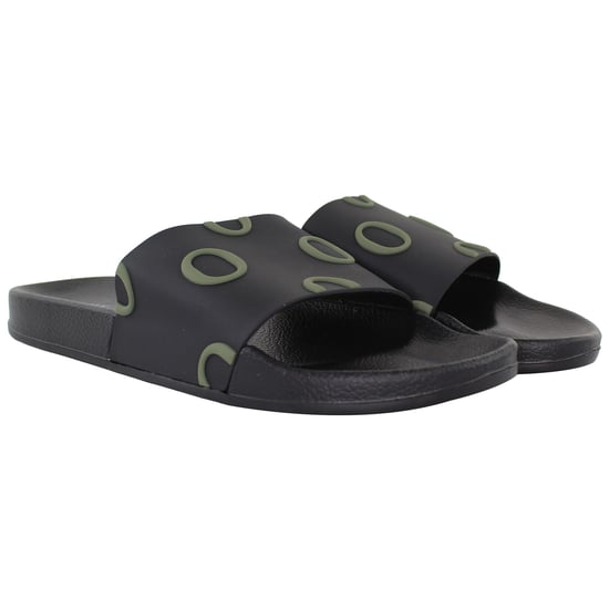 Osprey London The Holiday Mens Black/Khaki Sliders - Image 3