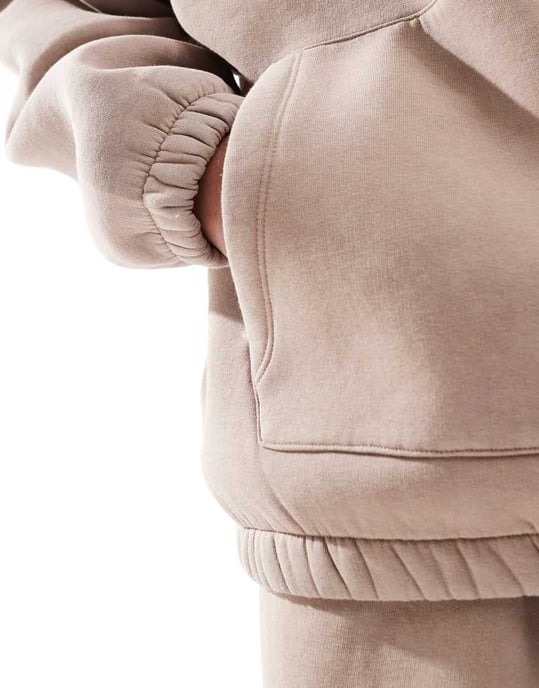 ASOS DESIGN co-ord extremt oversized hoodie i tvättad beige - Image 3