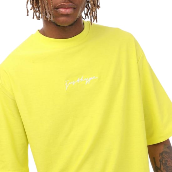 Hype Mens Signature Logo Oversized T-Shirt (Lime) - Image 3