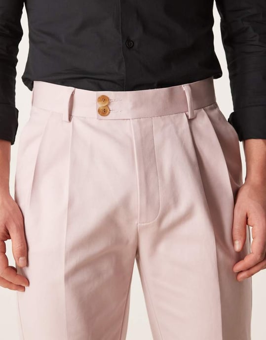 ASOS DESIGN smart tapered bomullschinos i dammig rosa - Image 4