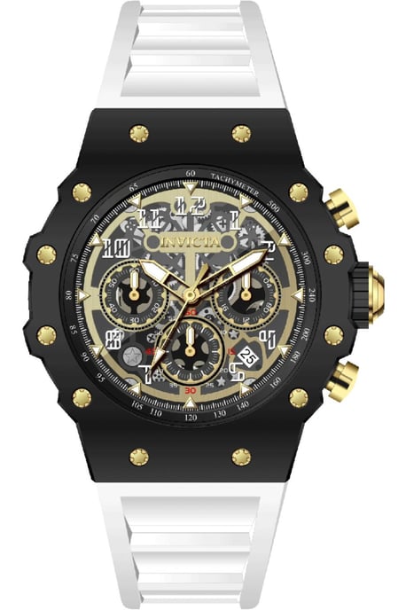 Invicta Racing 69653 Herrklocka - Kvartsrörelse - Akryl med Guldursskiva - 43 mm - Image 1
