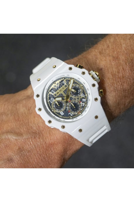 Invicta Racing 69649 Herenhorloge - Quartz Uurwerk - Acryl met Gouden Wijzerplaat - 43 mm - Image 3