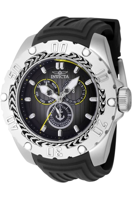 Invicta Ocean Voyage 48019 Herrklocka - Kvartsurverk - Rostfritt Stål med Svart Urskiva - 51 mm - Image 1