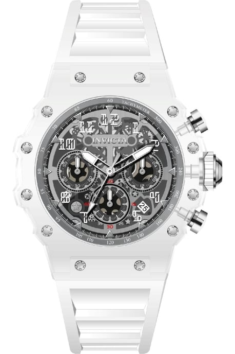 Invicta Racing 69680 Herrklocka - Kvartsverk - Akryl med Silver Urskiva - 43 mm - Image 1