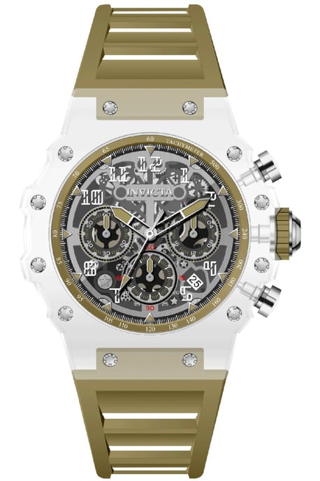 Invicta Racing 69682 Herenhorloge - Quartz Uurwerk - Acryl met Zilveren Wijzerplaat - 43 mm - Image 1
