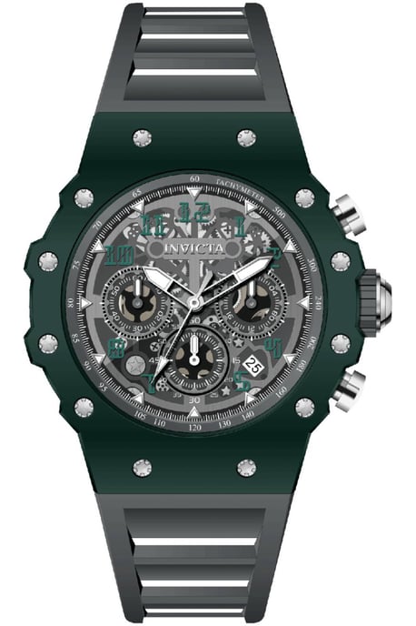 Invicta Racing 69657 Herenhorloge - Quartz Uurwerk - Acryl met Zilveren Wijzerplaat - 43 mm - Image 1
