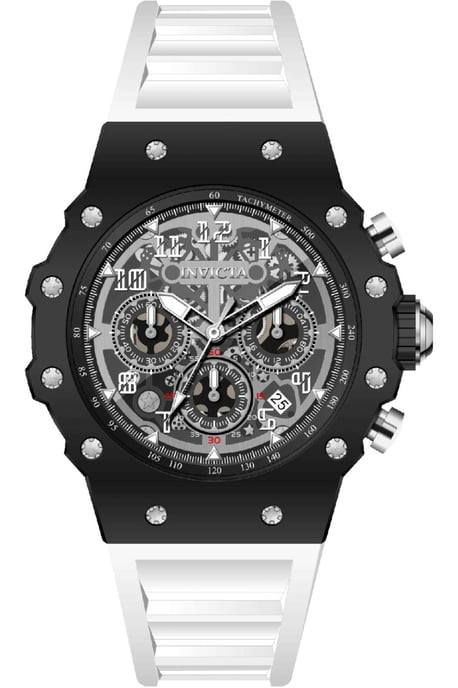 Invicta Racing 69675 Herrklocka - Kvartsverk - Akryl med Silver Urskiva - 43 mm - Image 1