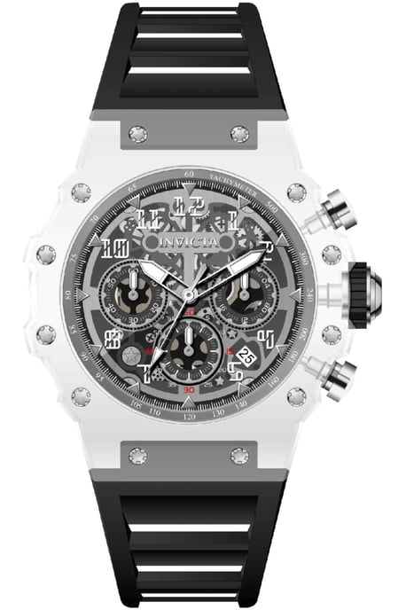 Invicta Racing 69681 Herrklocka - Kvartsverk - Akryl med Silver Urskiva - 43 mm - Image 1